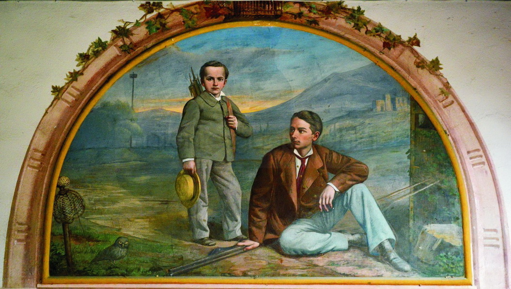 Scena di caccia - 1883 ca. - affresco - Palazzo Guarneri - Passirano (BS)